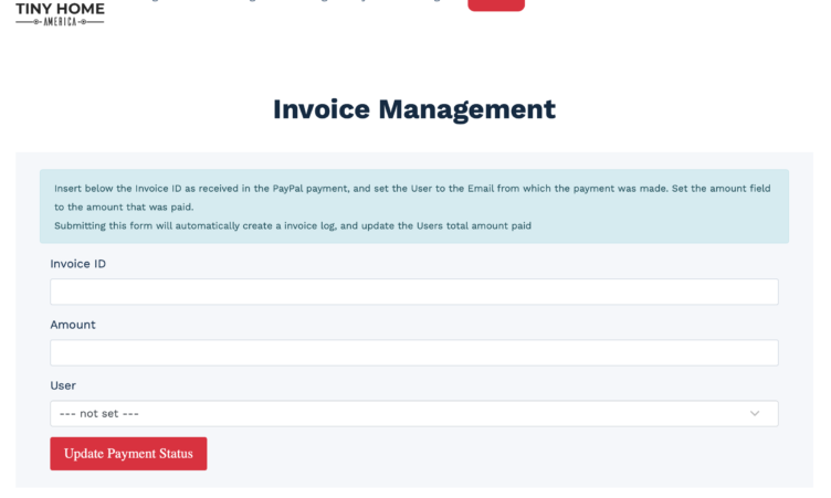 Admin User Front End Invoice Management