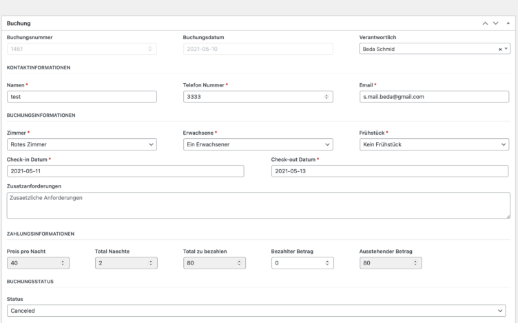 Backend Bookings Screen Backend Bookings Screen