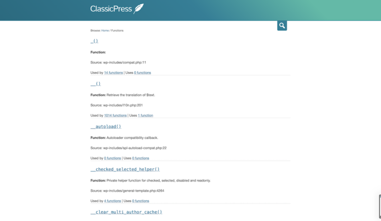 ClassicPress Documentation Code Reference Function Archive ClassicPress Documentation Code Reference Function Archive