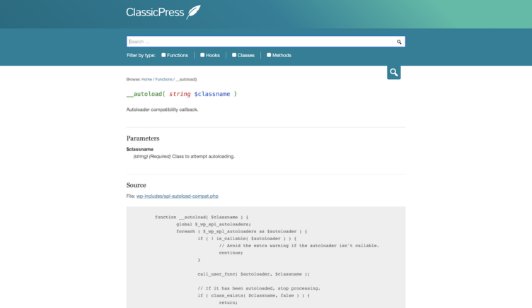 ClassicPress Documentation Single Code Reference Page ClassicPress Documentation Single Code Reference Page