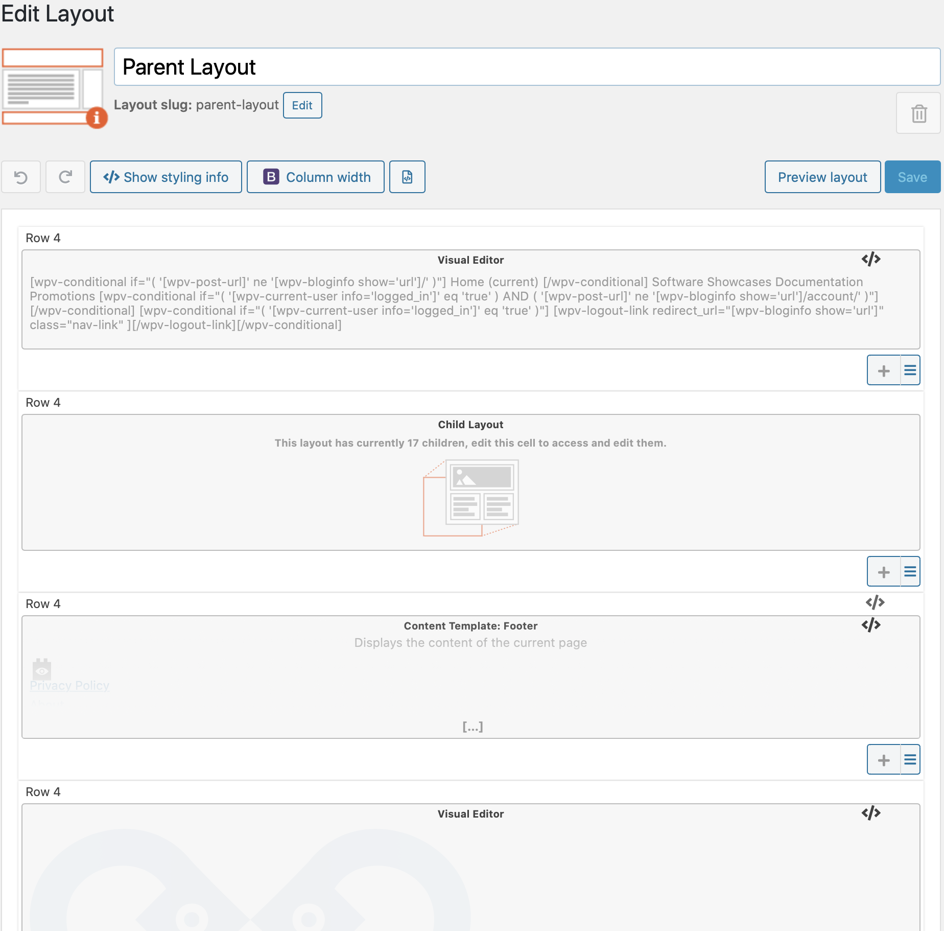 Create Global Parent Layouts To Reuse Allover