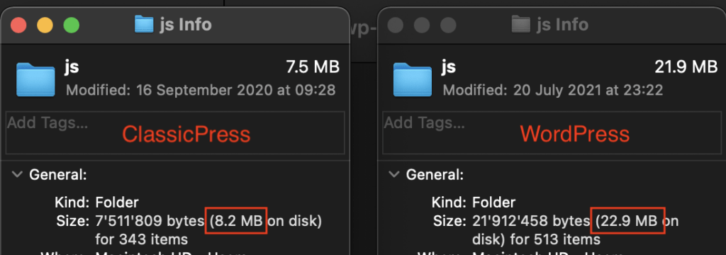 Example - JS Folder Size