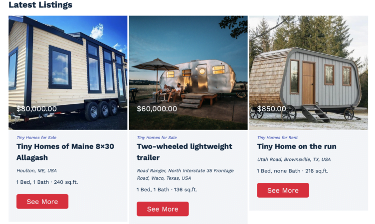 Tiny Homes Listing Tiny Homes Listing