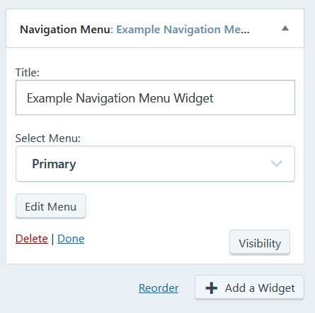 Navigation Menu Widget